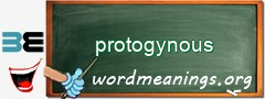 WordMeaning blackboard for protogynous